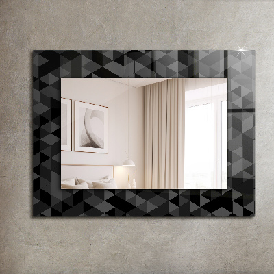 Wall mirror design Black and gray triangles