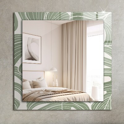 Decorative mirror Monstera leaves