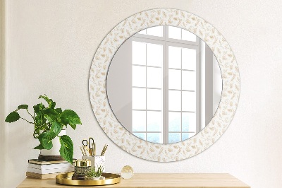 Round decorative wall mirror Feathers