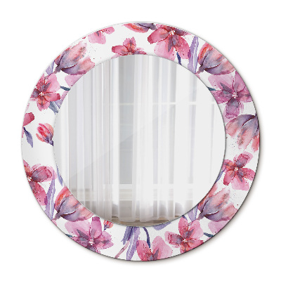 Round mirror decor Watercolor flowers