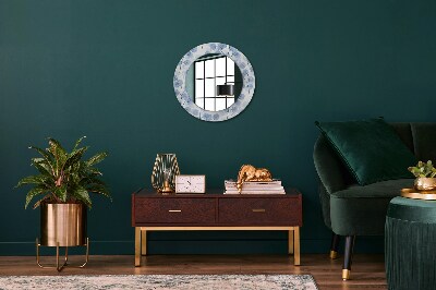 Round mirror printed frame Branches leaves