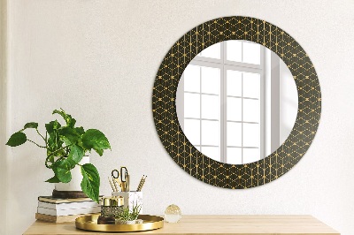 Round mirror printed frame Hexagonal geometry