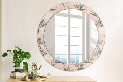 Round decorative wall mirror Bird paradise