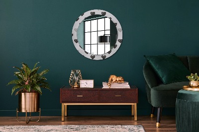 Round mirror decor Abstract hearts
