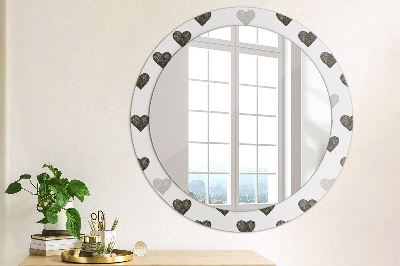 Round mirror decor Abstract hearts