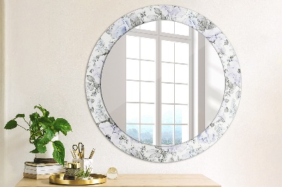 Round mirror decor Blue roses