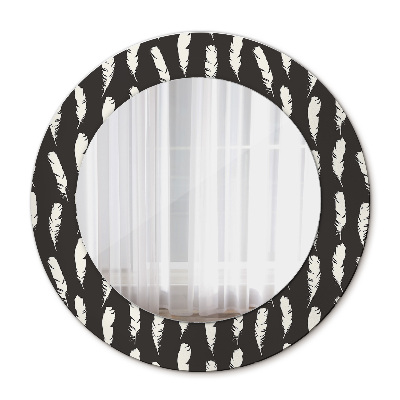 Round mirror decor Feathers