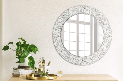Round decorative wall mirror Lotus flowers