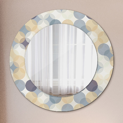 Round mirror printed frame Geometry circles