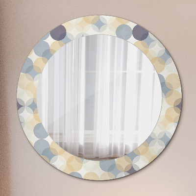 Round mirror printed frame Geometry circles