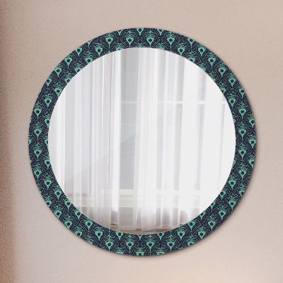 Round decorative wall mirror Floral pattern