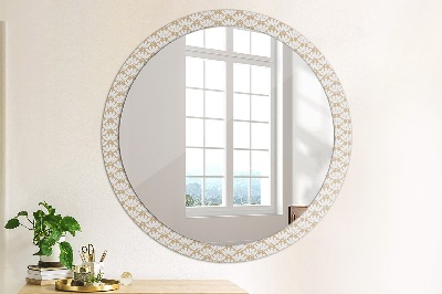 Round decorative wall mirror Oriental floral