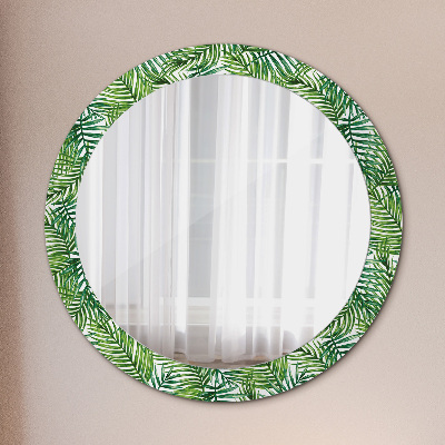 Round mirror decor Tropical palm