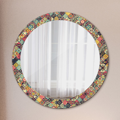 Round mirror decor Ethnic floral