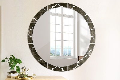 Round mirror printed frame Antique tiles