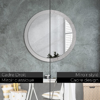Round decorative wall mirror Gray cement