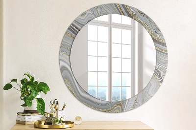 Round decorative wall mirror Grey marble