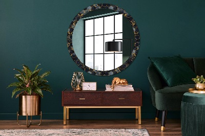 Round mirror decor Marble hexagon