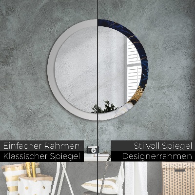 Round mirror decor Blue marble
