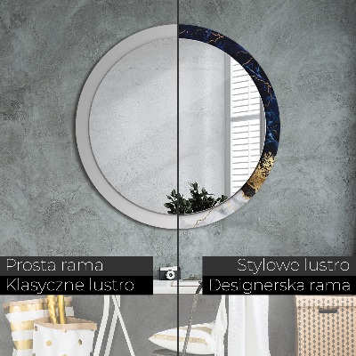 Round mirror decor Blue marble