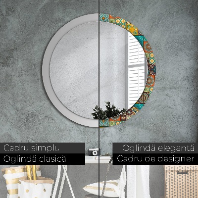 Round mirror decor Arabic pattern