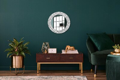 Round decorative wall mirror Herringbone