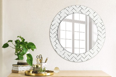 Round decorative wall mirror Herringbone