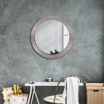 Round mirror printed frame Geometric dots pattern