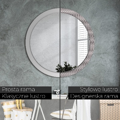 Round mirror printed frame Geometric dots pattern