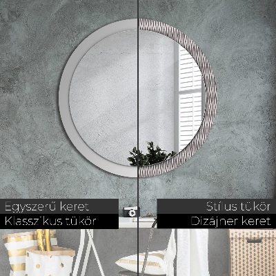 Round mirror printed frame Geometric dots pattern