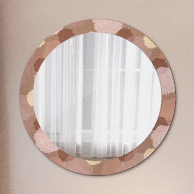 Round mirror printed frame Roses composition