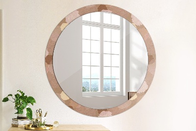 Round mirror printed frame Roses composition
