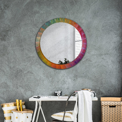 Round mirror printed frame Hypnotic spiral