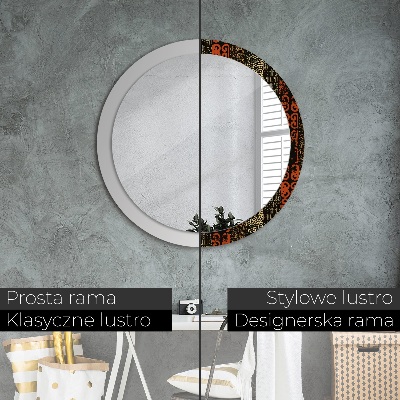 Round decorative wall mirror Grunge abstract pattern