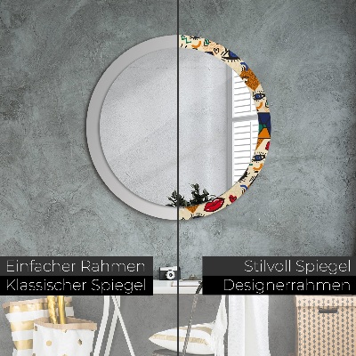 Round decorative wall mirror Pop art style