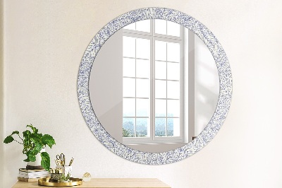 Round mirror decor Tropical palm countur