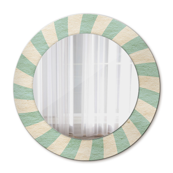 Round mirror decor Retro pastel pattern