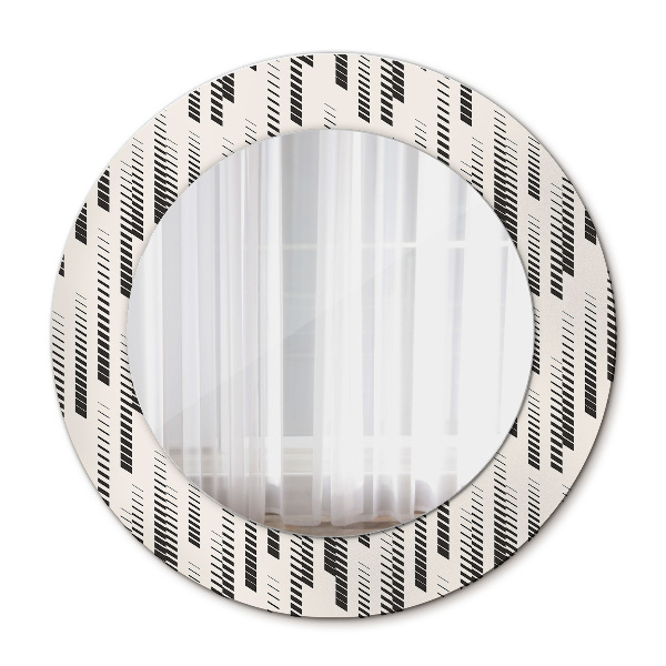 Round mirror printed frame Stripes pattern