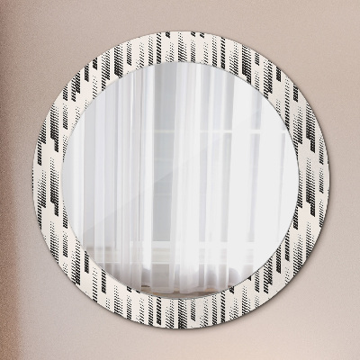 Round mirror printed frame Stripes pattern