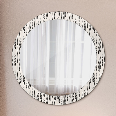 Round mirror printed frame Stripes pattern