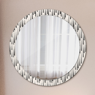 Round mirror printed frame Stripes pattern