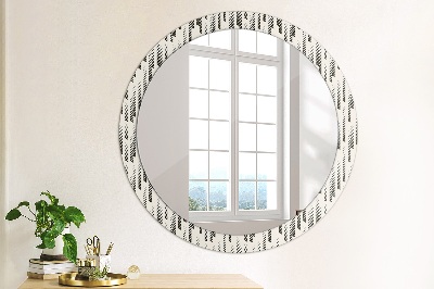 Round mirror printed frame Stripes pattern