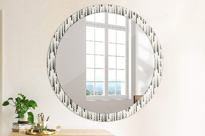 Round mirror printed frame Stripes pattern