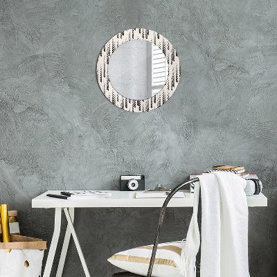 Round mirror printed frame Stripes pattern