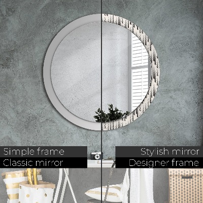 Round mirror printed frame Stripes pattern