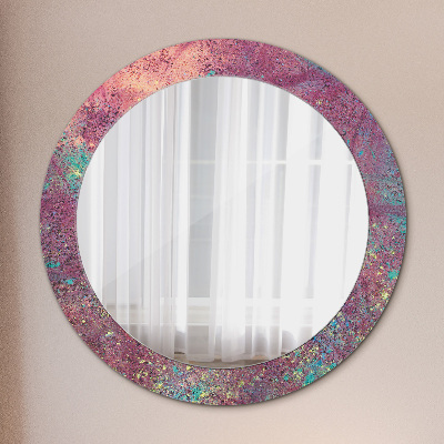 Round mirror printed frame Festival of colors