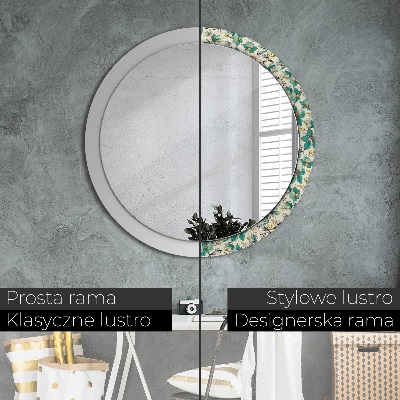 Round mirror decor Flowers and birds