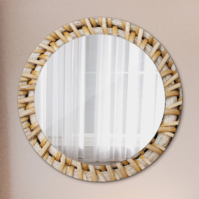 Round mirror decor Natural plait