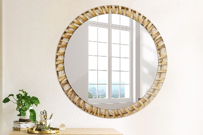 Round mirror decor Natural plait