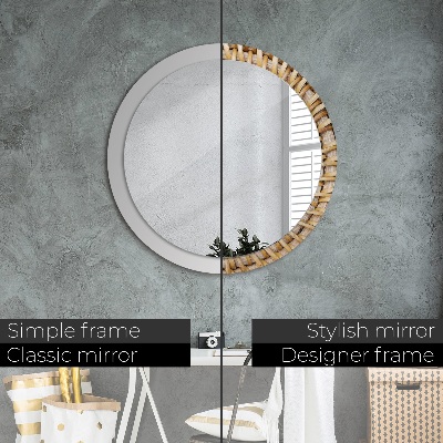 Round mirror decor Natural plait